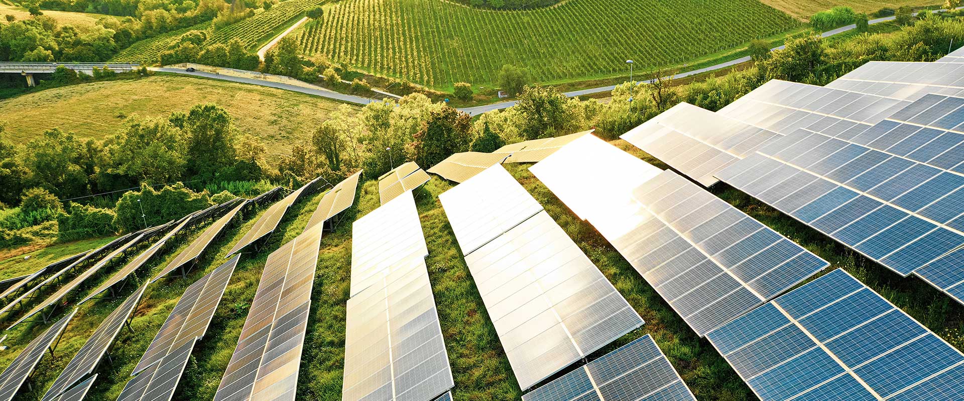 solar panels on hillside