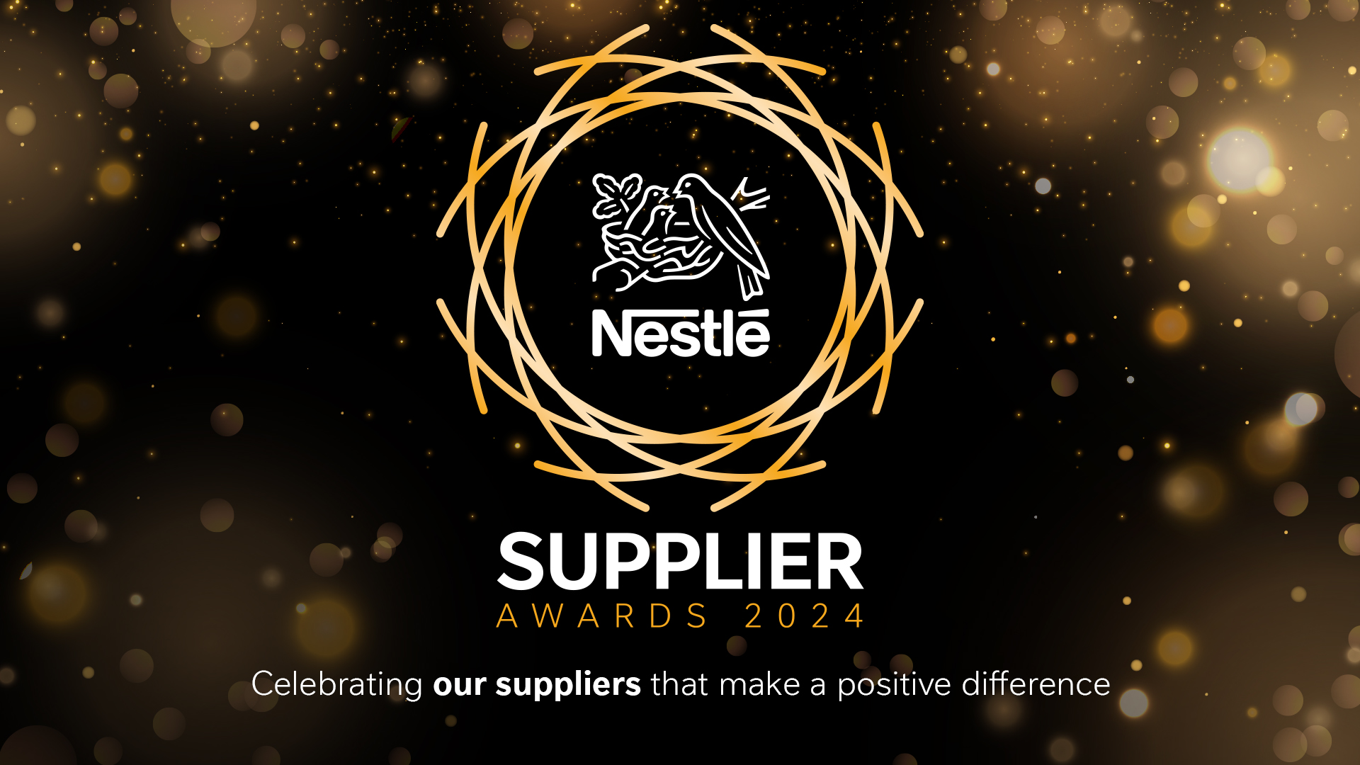 Infographic featuring Nestlé logo and text which reads Supplier Awards 2024. 