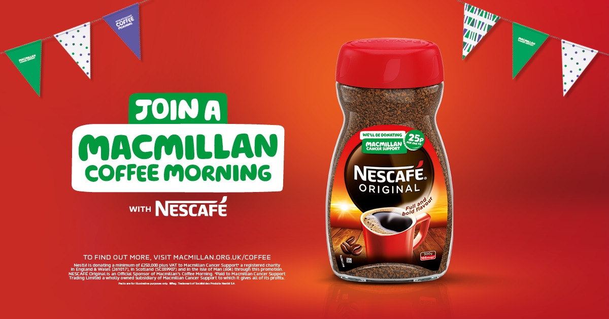Jar of Nescafé to support Macmillan
