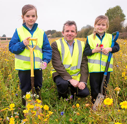school pupils visit butterfly meadow in Askeaton