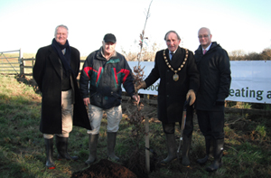 Nestle UK plants a tree to celebrate the start of the River Dove flood scheme