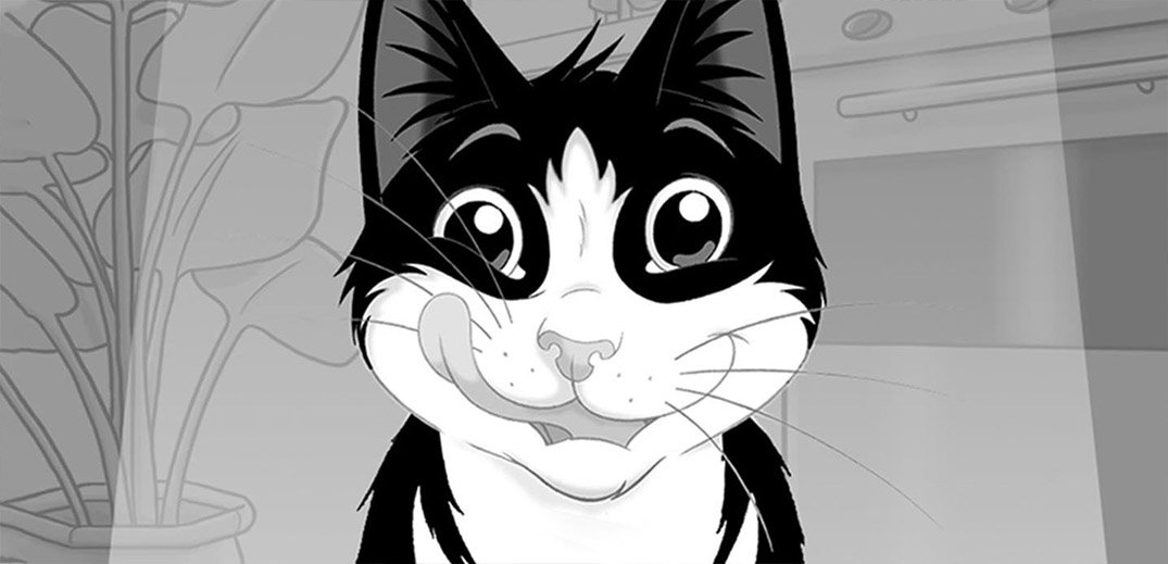 cartoon felix the cat licking his lips