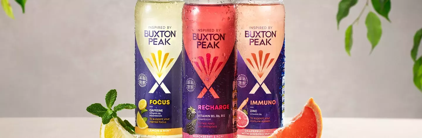 Three bottles of Buxton Peak next to each other