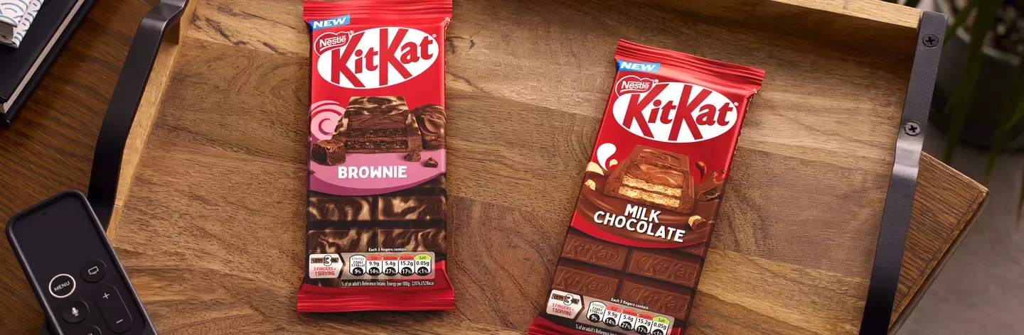 KitKat sharing blocks in a tray