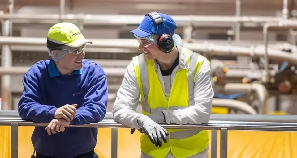 two colleagues talking