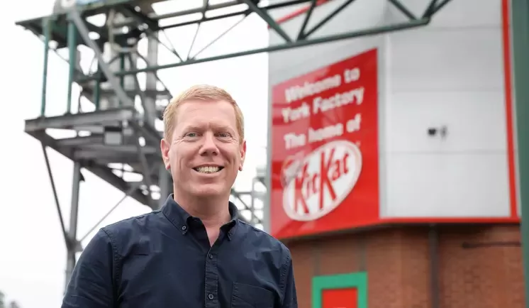 Giles outside the KitKat factory