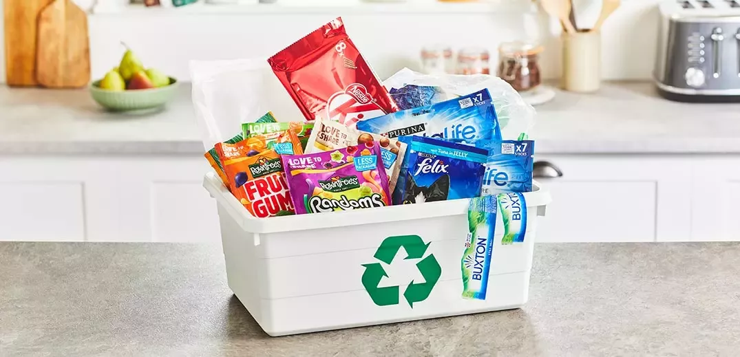 Nestlé flexible packaging in the recycling box