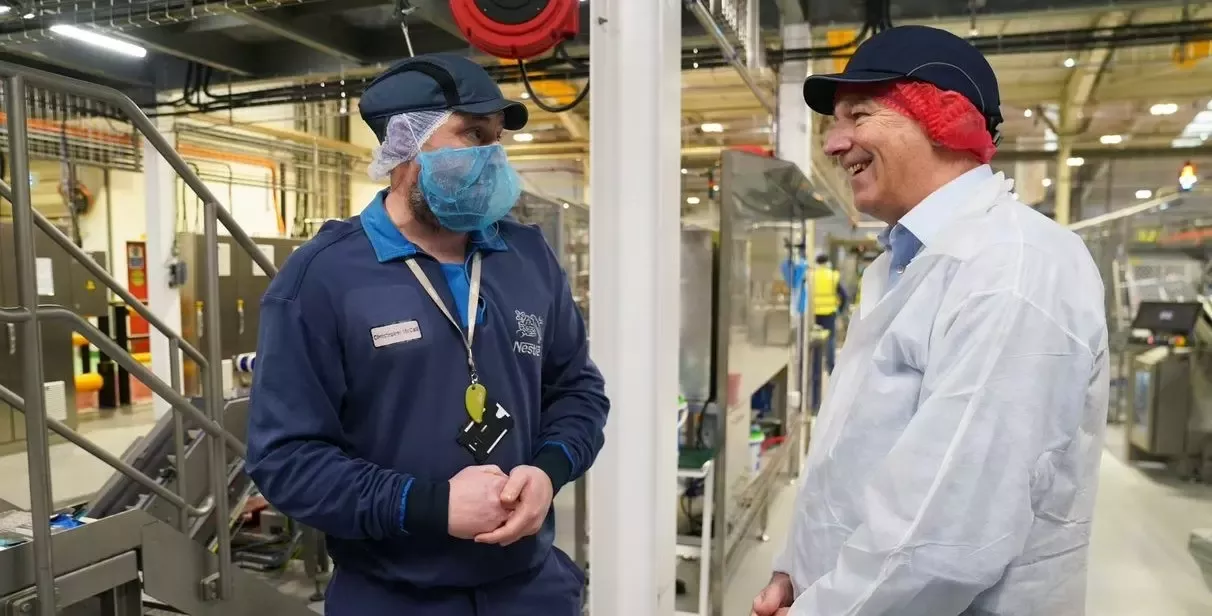 Chris McCall with MP John Stevenson in Dalston Factory