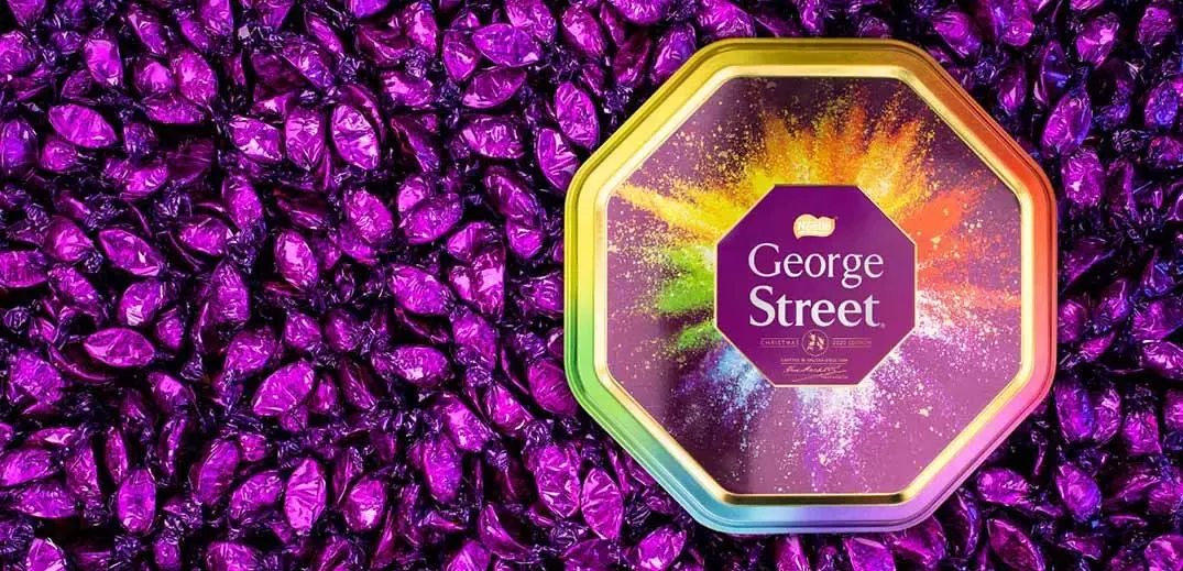 george street box on purple candies