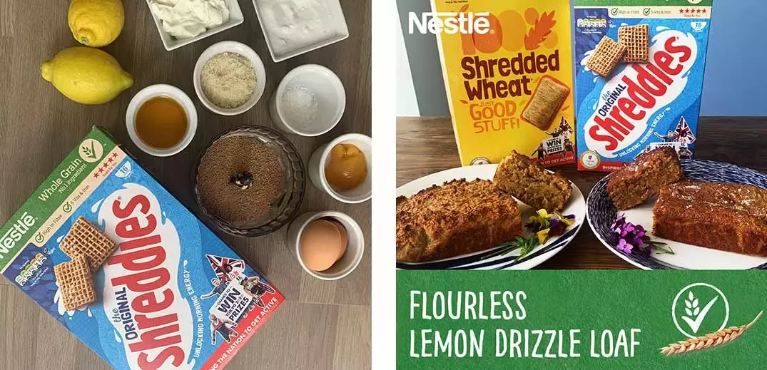 Shreddies flourless lemon drizzle loaf
