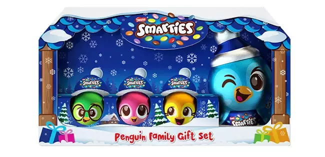 Smarties penguin family gift set pack