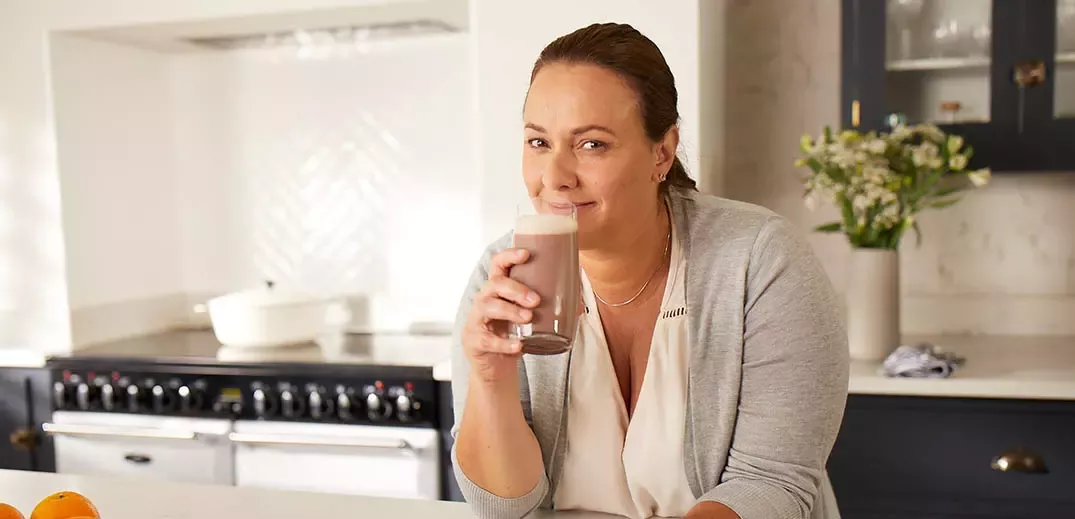 woman with a glass